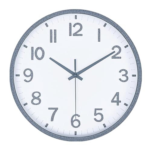 Wall Clocks Battery Operated 10 inch Modern Wall Clock,Silent Non Ticking Wall Clock for Living Room Bedroom Kitchen Office Classroom Decor (Texture Gray White) - color: Wood Grain Gray White, size: 10 inch