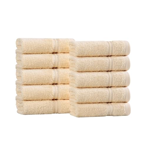 Superior Egyptian Cotton 10-Piece Face Towel Set , Small Towels For Facial, Spa, Quick Dry, Absorbent Towels, Bathroom Accessories, Guest Bath, Home Essentials, Washcloth, Airbnb, Canary - color: Canary, size: Washcloth (10-Pack)
