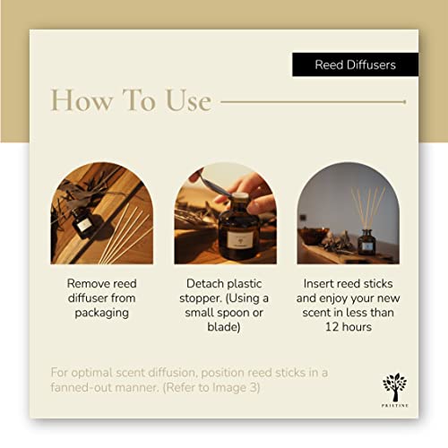 PRISTINE Himalayan Tea/Inspired by Westin Hotel Reed Diffuser for Home | Fresh Bergamot/White Tea Room Fragrance Reed Diffusers, Oil & Room Diffusers with Reed | Home Fragrance Scent Diffuser - size: 6 oz
