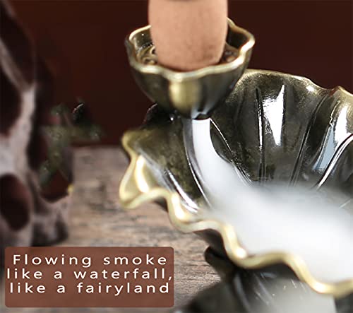 backflow Incense Burner ，Frog Incense Burner，Brass Backflow Incense Holder, Office Home Decor Aromatherapy Ornament, Yoga，Zen, Meditation, spa, Purification of The Mind（1 Package）