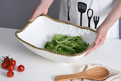 Pampa Bay Porcelain Deep Serving Bowl (Gold) - color: Gold