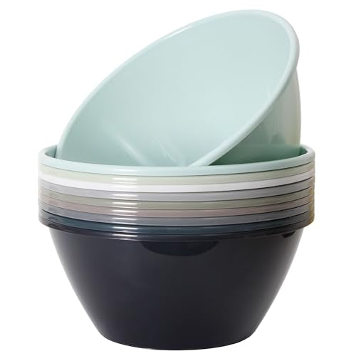 Youngever 9 inch 80 Ounce Plastic Mixing and Serving Bowls, Popcorn Bowls, Salad Bowls, Chip and Dip Serving Bowls, Set of 9 (Urban Color) - color: Urban