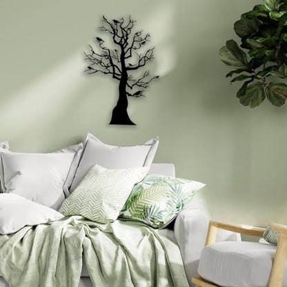 OPTYBVFD Trees Branches Birds Metal Wall Decor - Farmhouse Room Decor Wall Art Home Decor for Living Room, Bedroom, Dining Room, Bathroom, Office, Courtyard, Outdoor (Black)