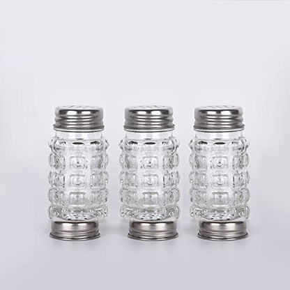 Retro Style Salt and Pepper Shakers with Stainless Tops (2) - style: Salt and Pepper Shakers