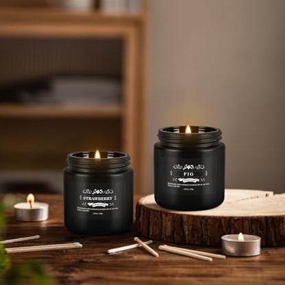 WPONSZU 12 Pcs Halloween Scented Candles with Added Natural Essential Oils, 3.05oz, Suitable for Various Festivals, Parties, Yoga, and Home Scene(Black) - color: Black