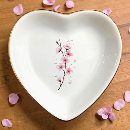 Birth Month Flower Ring Jewelry Dish Tray-Floral Ring Holder for Hippie,Nature,Pace-Birthday Gifts for Mom,Mother-in-law,Step Mom,Aunt,Grandma,Sister,Friends (3 - March (Cherry Blossom)) - style: 3 - March (Cherry Blossom)