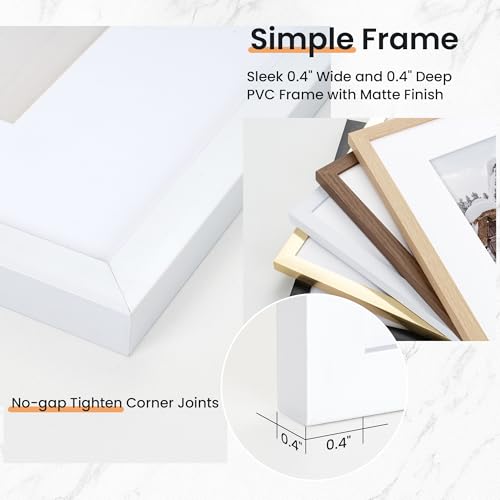 4x6 inch Picture Frame, 4x6 Photo Frames with 3.5x5 Removable Mat - High Definition Plexiglass - Vertical and Horizontal Display - Wall Hanging Frame - White, 12 Pack - color: White, size: 4x6, 12P