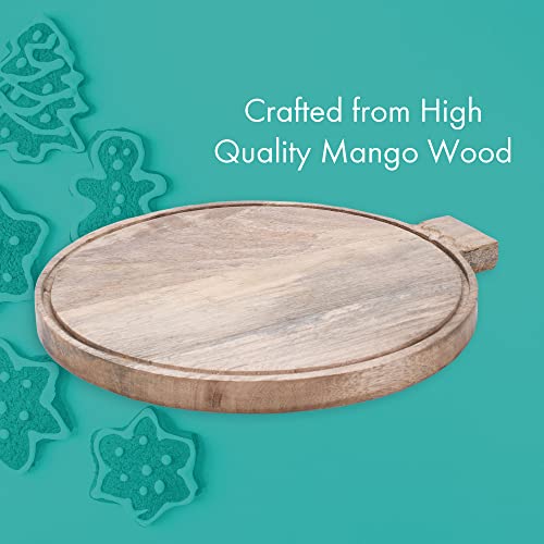 Mary Square Natural Brown Ornament 14.7 x 13.25 Mango Wood Christmas Cheese Cutting Board - style: Ornament