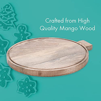 Mary Square Natural Brown Ornament 14.7 x 13.25 Mango Wood Christmas Cheese Cutting Board - style: Ornament