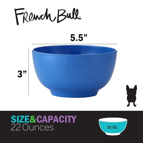 French Bull Melamine Small Bowls, 6-Piece Set, Small Serving Bowl – Snack, Condiment, Dip, Dessert, Ice Cream – Shatter Proof, Food-Safe, BPA Free, Dishwasher Safe, 5.5” 22 oz - Shades of Blue - color: Shades of Blue, size: 5.5" Small Bowls set of 6