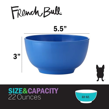 French Bull Melamine Small Bowls, 6-Piece Set, Small Serving Bowl – Snack, Condiment, Dip, Dessert, Ice Cream – Shatter Proof, Food-Safe, BPA Free, Dishwasher Safe, 5.5” 22 oz - Shades of Blue - color: Shades of Blue, size: 5.5" Small Bowls set of 6