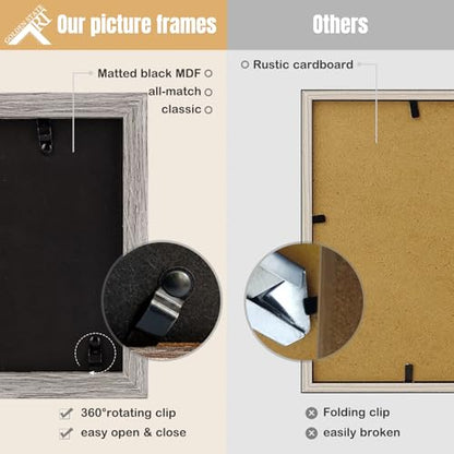 Golden State Art, 4x6 Triple Picture Frame Light Grey- Real Glass, 2 Pack | Trifold Photo Frame Vertical Display for Desktop - Three Folding Picture Collage - color: Light Gray, size: 4x6(2 Pack)