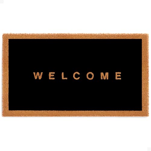 Door Mat – Coir Doormat for Outdoor Entrance, Durable Welcome Mat with Non-Slip Backing, Perfect for Front Door and Entryway - Outdoor/Indoor - Welcome Canvas - 17" x 30" - color: Welcome Canvas, size: 1'5" x 2'6" (Rectangular)