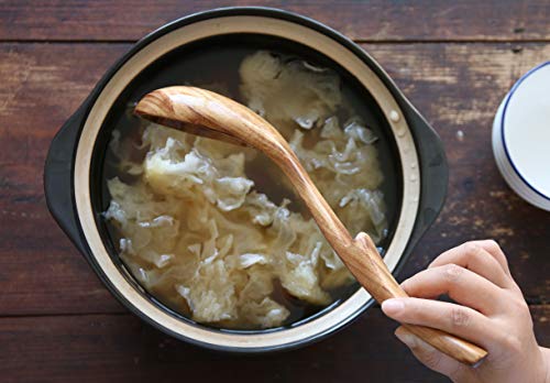 Wooden Ladle 3Size, Wooden Spoons for Cooking, Wooden Ladle for Soup, Natural Teak, Non-Stick Wooden Spoon, Wood Cooking Spoons, Kitchen Utensils set - size: 3Pcs Set