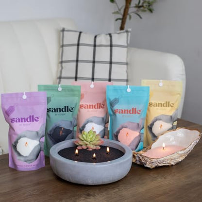 Sandle by Foton Pearled Candle 10 Oz – Black Unscented, Non Toxic Luxury Long Lasting Sand Candles up to 60 Hours - Refillable Sand Candle with 15 Wicks for Candles Making - size: 10oz (Single Pack)