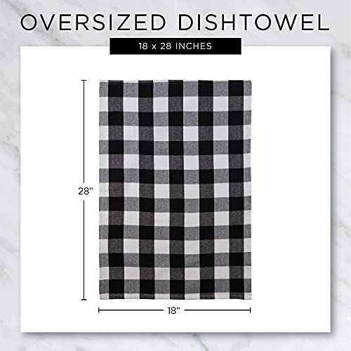 DII Washed Waffle Weave Collection, Dishtowel Set, 18x28, Denim Check, 2 Piece - color: Denim Check