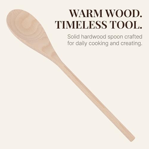 KEILEOHO 12PCS 12 Inch Wooden Spoons for Cooking, Long Handle Wooden Mixing Spoon, Wooden Kitchen Utensil for Cooking, Kitchen Stirring and Crafting