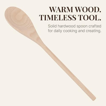KEILEOHO 12PCS 12 Inch Wooden Spoons for Cooking, Long Handle Wooden Mixing Spoon, Wooden Kitchen Utensil for Cooking, Kitchen Stirring and Crafting