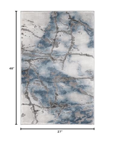SAFAVIEH Craft Collection CFT877L Modern Abstract Non-Shedding Living Room Bedroom Accent Rug, 2'3" x 4', Grey / Blue - color: Grey/Blue, size: 2'3" x 4' (Rectangular)