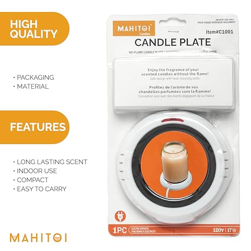 Durable Heavy Portable Large Warmer Safe Plate for Candle Jar & Mug Warmer, White Pack - color: White