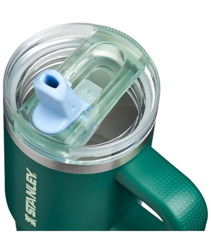 STANLEY Quencher ProTour Flipstraw Tumbler, 14 oz, Emerald Honeydew | Built-In Straw & Handle | Cupholder Compatible for Travel | Leakproof Insulated Stainless Steel Cup | BPA-Free - color: Emerald Honeydew, size: 14 Ounces