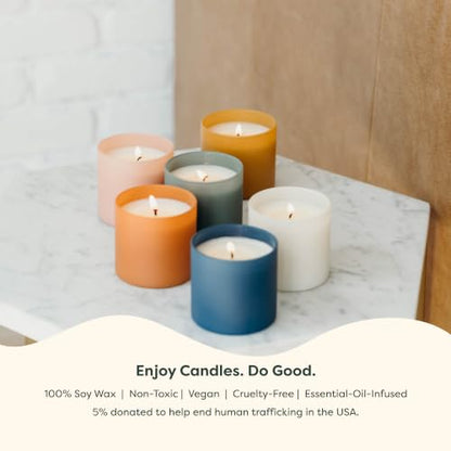 Dignity Series Vetiver & Tonka Scented Candle - 35 Hour Burn | Made in the USA Luxury Clean Soy Wax Candles - Long Lasting Matte Gold Glass Jar Candle for Home - 1 Wick - 5.3oz - color: Vetiver + Tonka