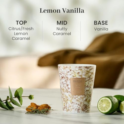 M&SENSE Lemon Vanilla Scented Soy Candle, 3 Wick Highly Scented 14.1 Oz 75H, Aromatherapy Christmas Gift for Women and Men - color: Sugared Lemon Zest, size: Medium