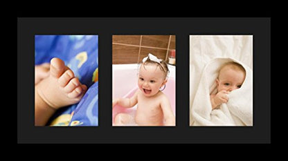 ArtToFrames Collage Photo Frame Single Mat with 3-5x7 Openings with Satin Black Frame and Black mat. - color: 3 - 5x7 - (2157), size: Black