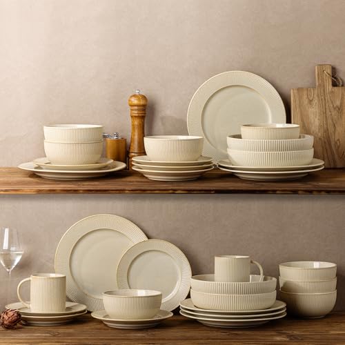 8.5" Ceramic Pasta Bowls Set of 4, Salad Bowls | Versatile Serving Bowls for Pasta, Salad, Fruit & Noodles, Housewarming & Wedding Gift, Cappuccino - color: Cappuccino, size: 8.5 Inch