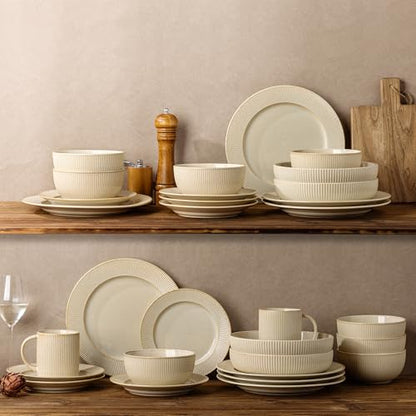 8.5" Ceramic Pasta Bowls Set of 4, Salad Bowls | Versatile Serving Bowls for Pasta, Salad, Fruit & Noodles, Housewarming & Wedding Gift, Cappuccino - color: Cappuccino, size: 8.5 Inch