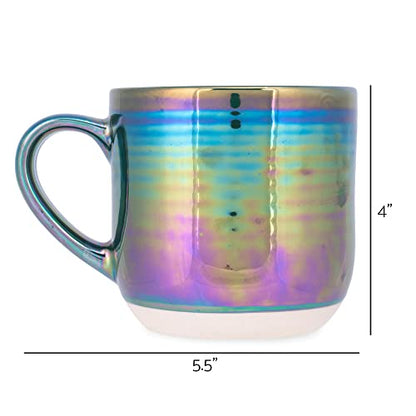 Elanze Designs Glossy Reactive Glaze Large 17 Fluid Ounce Everyday Kitchen Food Grade Ceramic Stoneware Coffee Mug Cup with Comfort Curved Handles, Set of 4, Emerald Green - color: Emerald Green