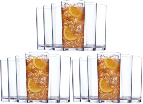 US Acrylic Classic Clear Plastic Reusable Drinking Glasses (Set of 6) 24oz Iced-Tea Cups | BPA-Free Tumblers, Made in USA | Top-Rack Dishwasher Safe (Pack of 3) - color: Clear, size: Iced-Tea Tumblers (Pack of 3)