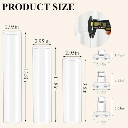 Hurricane Taper Candle Holder Thickened Cylinder Covers | with Candlestick Holders Set of 6 Centerpiece for Wedding Dining Table - size: With Hurricane