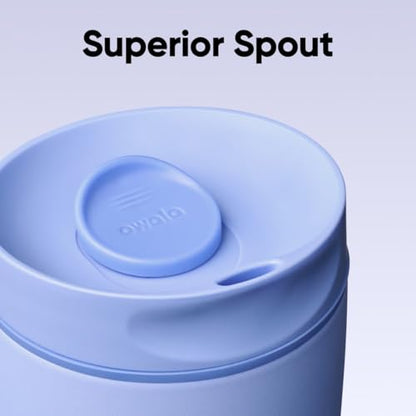 Owala SmoothSip Slider Insulated Stainless Steel Coffee Tumbler, Reusable Iced Coffee Cup, Hot Coffee Travel Mug, BPA Free 12 oz, Out of the Blue - color: Out of the Blue, size: 12 Ounces, style: No Handle