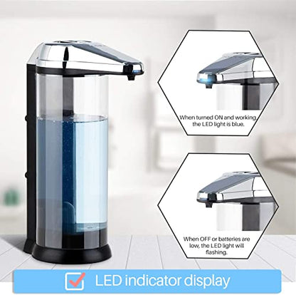 Secura 17oz Automatic Liquid Soap Dispenser, Touchless Battery Operated Hand Soap Dispenser with Adjustable Soap Dispensing Volume Control Dial, Personal Care Dispenser (Chrome-2Pcs) - color: Chrome, size: 500ml x 2