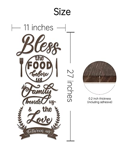 DecorSmart Wood Farmhouse Kitchen Wall Decor Decorations Dining Room Wall Decor Kitchen Signs Quotes Bless The Food Modern Farmhouse Style 129