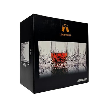 LEMONSODA Crystal Cut Old Fashioned Glass Sets - 10oz/12oz Ultra-Clear Premium Lead-Free Rocks Glass Tumbler For Drinking Bourbon, Scotch, Cognac, Cocktails (10oz, Set of 4) - color: 10oz, size: Set of 4