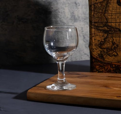 Goblet Glasses Set of 12-6 Ounce Clear Cognac Glassware - Ideal for Wine, Cocktails and Mocktails - Chic Drinking Glasses for Home, Bar and Kitchen Use