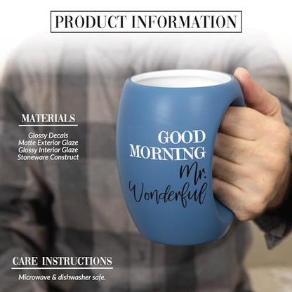 Pavilion Gift Company - Good Morning Now Be Quiet - 16 oz Green Coffee Mug Tea Cup Gift From Wife Husband Girlfriend Boyfriend Anniversary Parenting Mom Dad Birthday Long Distance Present - color: Gray, White, Black