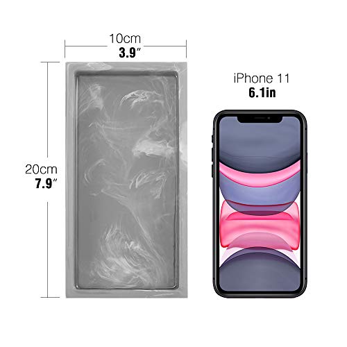 Luxspire Resin Bathroom Vanity Tray Countertop Organizer, Mini, Ink Gray | 8 x 4 inch, non-slip waterproof resin, easy wipe clean, fits bath kitchen vanity, holds jewelry toiletries soap - color: Ink Gray, size: Mini