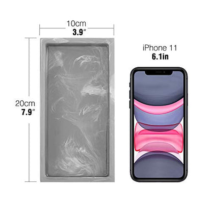 Luxspire Resin Bathroom Vanity Tray Countertop Organizer, Mini, Ink Gray | 8 x 4 inch, non-slip waterproof resin, easy wipe clean, fits bath kitchen vanity, holds jewelry toiletries soap - color: Ink Gray, size: Mini