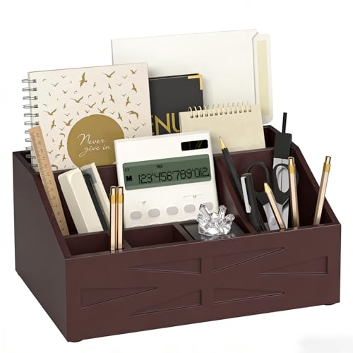 Large Mail Organizer Countertop,Farmhouse Desk and Kitchen Countertop Storage, Letter Sorter, Desk Mail Organizer and Bill Organizer, Desktop File and Paper Holder - color: Bn-1