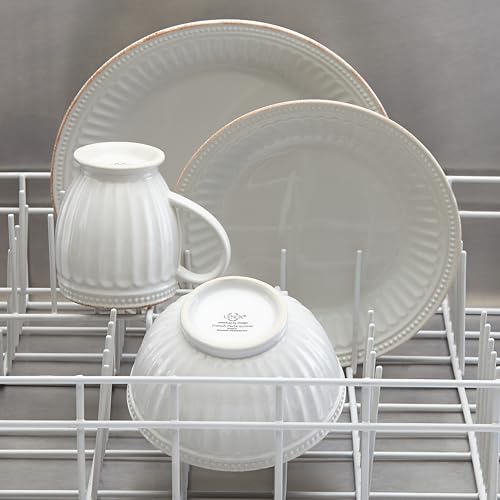 Lenox White French Perle Groove 4Pc Place Setting, 6.95 LB - style: 4-Piece Place Setting