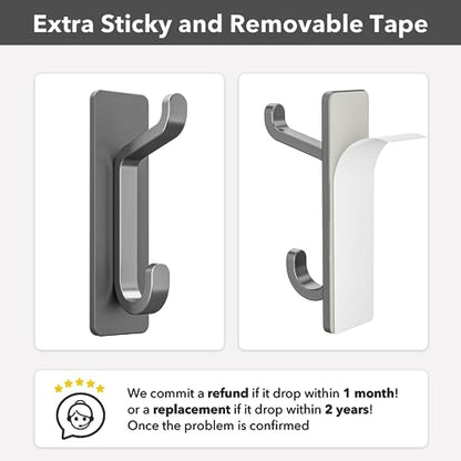 pickpiff 13LB Strong Stick-on Hooks for Coat & Towel, Grey 4 Pack - color: Gray, size: 4 Pack