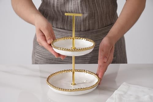 Pampa Bay Mini 2 Tier Stand, Golden Salerno, Kitchen, Gift - color: Golden Salerno