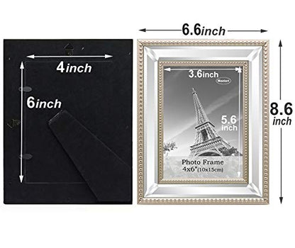 Meetart 4x6 2 Pack Mirror Photo Frames Sets for Wall Pictures Decor or Table Stand - size: 4x6 2 Pack