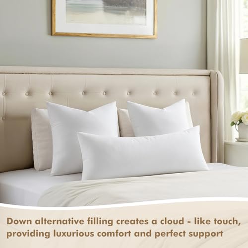 MIULEE 14x36 Inch Synthetic Down Alternative Lumbar Pillow Insert | Decorative Throw Pillow 14 x 36 Inch Body Bed Sleeping Ultra Soft Fluffy Form for Sofa Couch Bed - size: 14x36Inch (pack of 1)