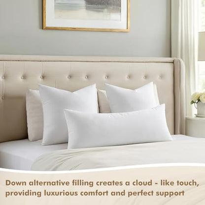 MIULEE 14x36 Inch Synthetic Down Alternative Lumbar Pillow Insert | Decorative Throw Pillow 14 x 36 Inch Body Bed Sleeping Ultra Soft Fluffy Form for Sofa Couch Bed - size: 14x36Inch (pack of 1)