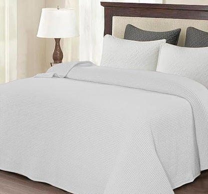 100% Cotton Waffle Weave Blanket, King Size 90 x 108 Inches, 300 GSM Lightweight Breathable Cooling Bed Blanket for Summer & All Season, Soft Woven Blanket, White - color: White, size: 90x108-King