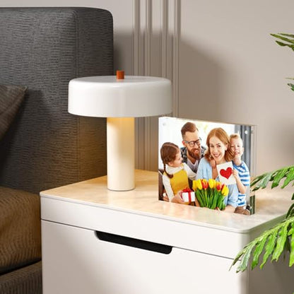 NIUBEE Acrylic Photo Frame 8x10,Clear Picture Frame 20% Thicker Block | Shatterproof &Safe, 95% High Transparency, UV protection, Double-sided display Magnetic Desktop Frames for Picture Display - size: 8x10"(1 Pack)